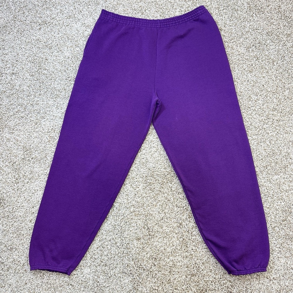 VTG Tultex SuperWeight Sweatpants Purple Heavyweight USA Made Mens Large Y2K